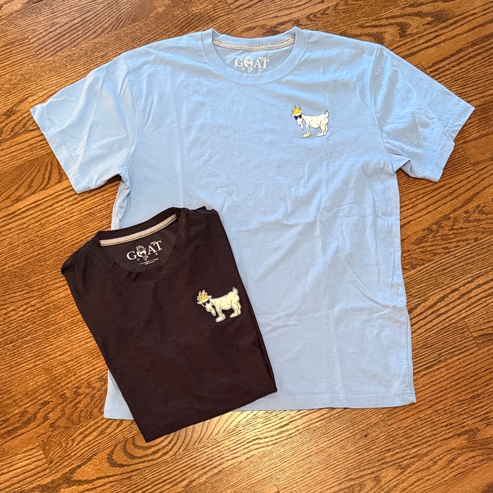 GOAT Blue and Black Short Sleeve Tees